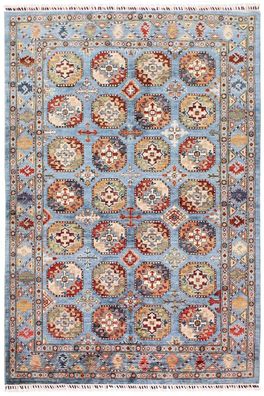 Teppich Orient Ziegler Filpa 190x280 cm 100% Wolle Handgeknüpft Carpet Rug blau