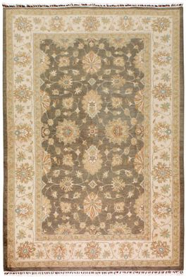 Teppich Ziegler Ariana 200x290 cm 100% Wolle Handgeknüpft Umrandung beige braun