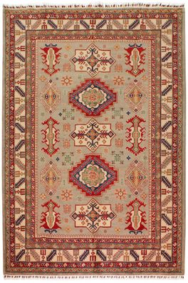 Teppich Orient Kazak 209x295 cm 100% Wolle Handgeknüpft Tapijt beige braun blau