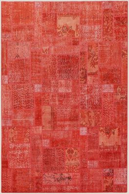 Teppich Vintage Patchwork Stone Wash 170x230 cm 100% Wolle Handgeknüpft rot