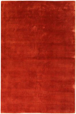 Designer Teppich Indo Grass Modern 140x200 cm 100% Wolle Handgeknüpft Rug rot