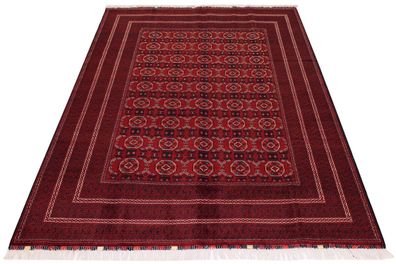 Teppich Orient Afghan 190x290 cm 100% Wolle Handgeknüpft Tappeto Carpet Rug rot