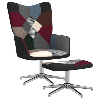 vidaXL Relaxsessel mit Hocker Patchwork Stoff