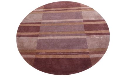 Teppich Original Nepal Soya Rund Handgeknüpft 250x250 cm 100% Wolle Rug rosa