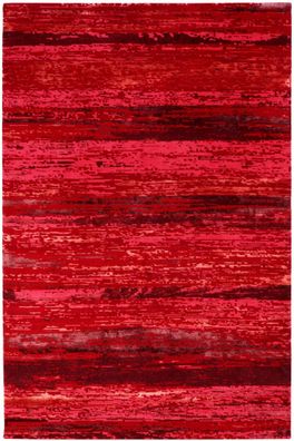 Teppich Original Nepal Handgeknüpft 100% Wolle 140x200 cm Glanzeffekt rot