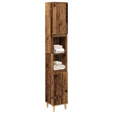 vidaXL Badschrank Altholz-Optik 30x30x190 cm Holzwerkstoff