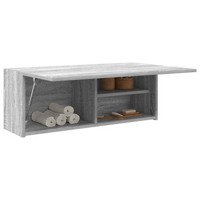 vidaXL Bad-Wandschrank Grau Sonoma 80x25x30 cm Holzwerkstoff