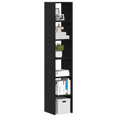 vidaXL Bücherregale 2 Stk. Stapelbar Schwarz Eichen-Optik 30x30x80 cm