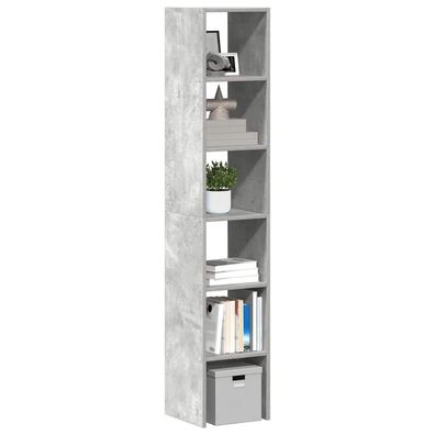 vidaXL Bücherregale 2Stk. Stapelbar Betongrau 30x30x80cm Holzwerkstoff