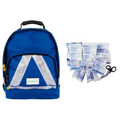 Sanismart Erste-Hilfe-Rucksack Office Blau Nylon mit DIN Füllung 13157