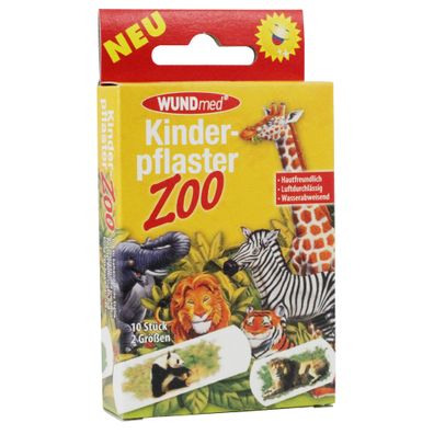 WUNDmed® Kinderpflaster "Zoo" 10 Stück/Packung Motivpflaster Pflaster für Kinder