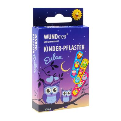 WUNDmed® Kinderpflaster "Eulen" 63 x 19 cm 10 Stück/Packung Pflaster für Kinder