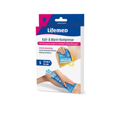 Lifemed Kalt- & Warm-Kompresse 14 cm x 13 cm blau Größe S