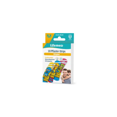 Pflaster-Strips Lifemed 10 Stück 6 cm x 1,7 cm farbig Ninjas