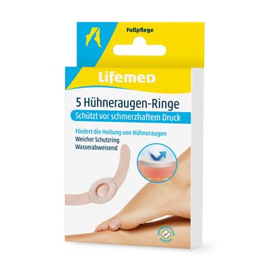 Hühneraugen-Ringe Lifemed 5 Stück 6,5 cm x 1 cm hautfarben