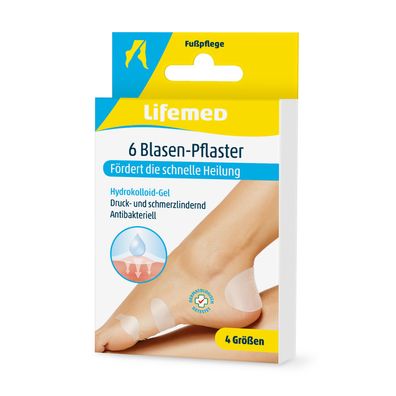 Blasen-Pflaster Lifemed 6 Stück transparent 4 Größen