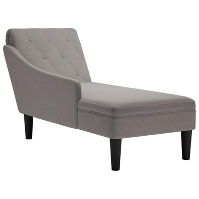 vidaXL Chaiselongue mit Kissen und Rechter Armlehne Taupe Stoff