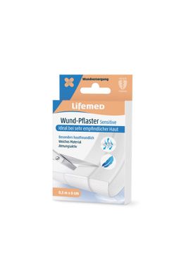 Lifemed Wund-Pflaster 0,5 m x 6 cm weiss Sensitive