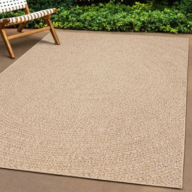 vidaXL Teppich ZIZUR 100x200 cm Jute-Optik Indoor und Outdoor