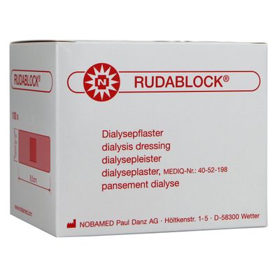 Rudablock Dialysepflaster weiß 2,5 cm x 8,5 cm