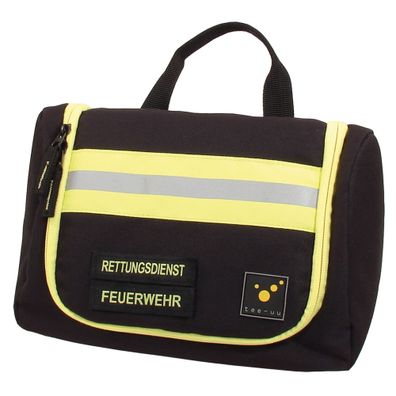 tee-uu HERO Waschbeutel schwarz 25 x 15 x 15 cm + Klettstreifen mit Aufdruck