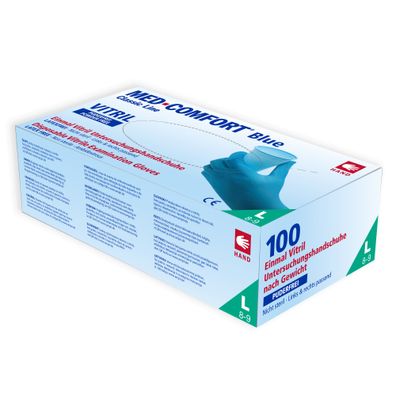 MED-COMFORT Vitril Blau Einmalhandschuhe Vinyl-Nitril Untersuchungshandschuhe