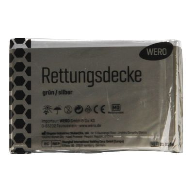 Rettungsdecke oliv/silber tactical 160 x 210 cm