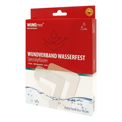 WUNDmed Wundverband Wasserfest Duschpflaster 8 x 10 cm 5 Stück