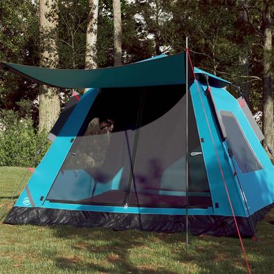 vidaXL Kuppel-Campingzelt 5 Personen Blau Quick Release