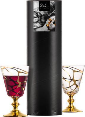 Eisch Vorteilset 2 Stück 2 Rotweingläser 586/1 in Geschenkröhre Stargate GOLD