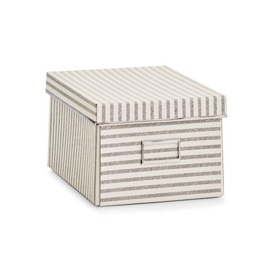 Zeller Aufbewahrungsbox Stripes, Pappe, Beige