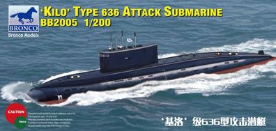 Bronco Models 1:200 Russian Kilo Type 636 Attack Submarine