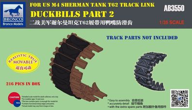 Bronco Models 1:35 AB3550 Duckbills part 2 For US M4 Sherman TANK T62 Track Link