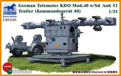 Bronco Models 1:35 CB35103 German Telemeter KDO Mod.40 w/Sd. Anh 52 Trailer (Kommando