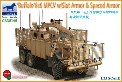 Bronco Models 1:35 CB35145 Buffalo 6x6 MPCV w/Slat Armor & Spaced Armor Version