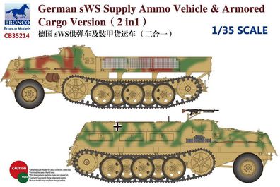 Bronco Models 1:35 CB35214 German sWS Supply Ammo Vehicle & Armored Cargo Version (2