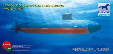 Bronco Models 1:350 NB5001 USS SSN Sea-Wolf attack submarine