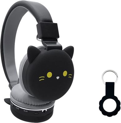 Fashion Black Cat Cartoon Kopfhörer Wireless FM Kopfhörer Musik Stereo