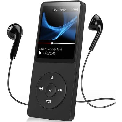 AGPTEK MP3 Player Bluetooth 5.0 Sport 32GB mit 1,5 Zoll TFT Farbbildschirm,