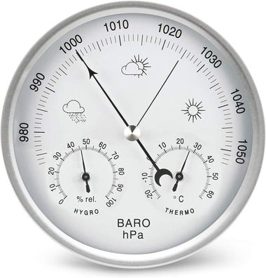 AMTAST Wetterstation analog Zifferblatt Barometer mit Thermometer Hygrometer