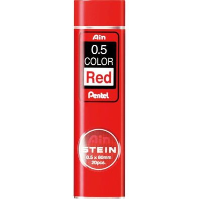 20 Pentel Ain STEIN C275-RD Bleistiftminen rot 0,5 mm