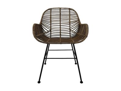 Esszimmerstuhl Wendi 59x63x83 Natur/Grau Rattan/Kobo