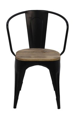 HSM Collection Industrial Café Chair 40x40x82 Natur/Schwarz Mango/Metall