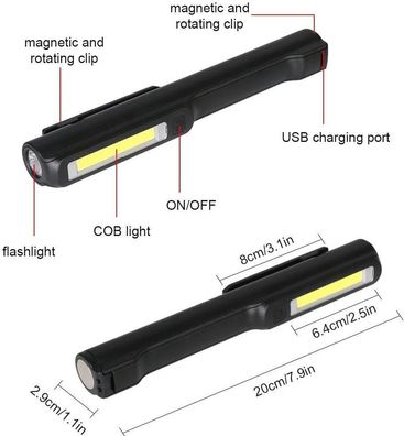 Werkstattlicht, LED-Arbeitslicht, COB-Arbeitslicht, wiederaufladbare, Superhell