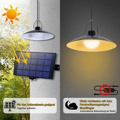 Außensolarlampe, wasserdicht, Garten Solar Pendelleuchte, 2 Lampen