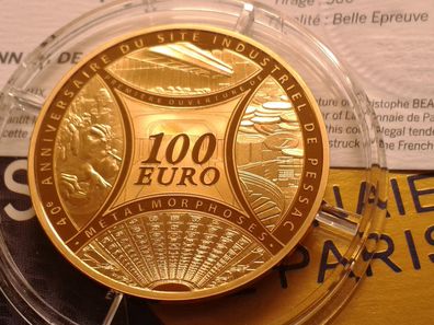 100 euro 2013 PP Frankreich Gold La Semeuse Säerin Metallmorphoses Pessac - 500 Ex