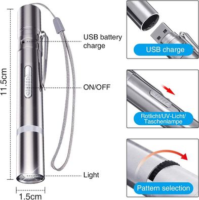 LED Pointer, USB wiederaufladbar, Haustier Spielzeug