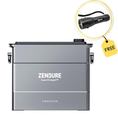 Zendure AB2000S SolarFlow Zusatzbatterie + LED-Taschenlampe L500 mit 0% MwSt nach