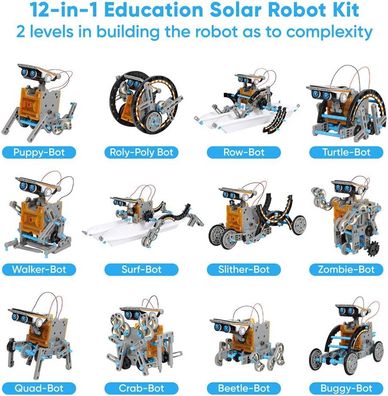 Solar-Roboter-Spielzeug, 12-in-1, für Kinder