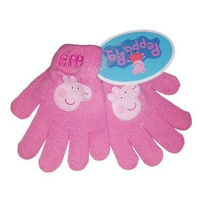 Peppa Pig Strick-Handschuhe für Mädchen | Rosa | Für Kinder von 4 bis 8 Jahren